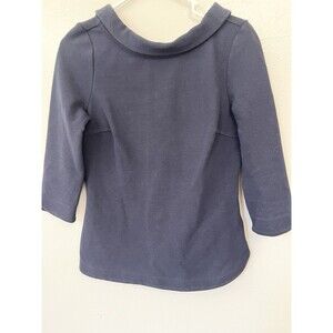 Boden Navy Rainbow Striped Sarah Ottoman Ribbed Boat Neck Knit Top Shirt Size 4